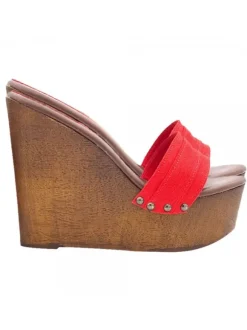 ZEPPA ROSSA CON TACCO 13 CM