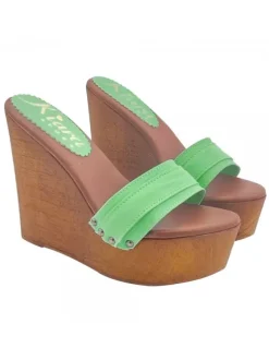 ZEPPA VERDE CON TACCO 13 CM