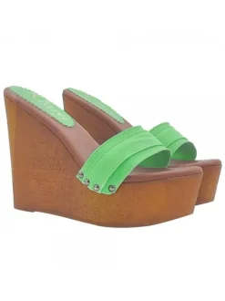 ZEPPA VERDE CON TACCO 13 CM