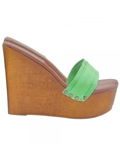 ZEPPA VERDE CON TACCO 13 CM
