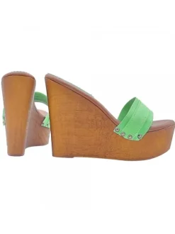 ZEPPA VERDE CON TACCO 13 CM