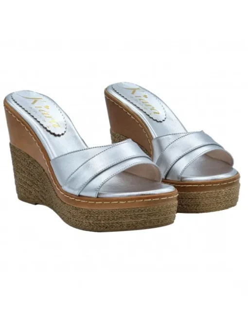 ZEPPE ARGENTO IN PELLE CON...