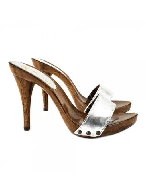 ZOCCOLI ARGENTO IN PELLE