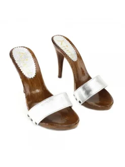 ZOCCOLI ARGENTO IN PELLE