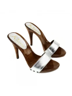 ZOCCOLI ARGENTO IN PELLE