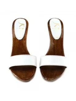 ZOCCOLI BIANCO IN PELLE