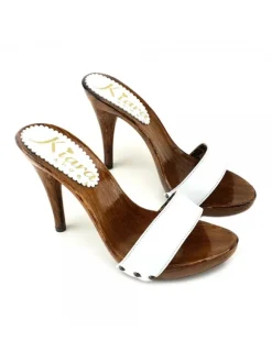 ZOCCOLI BIANCO IN PELLE