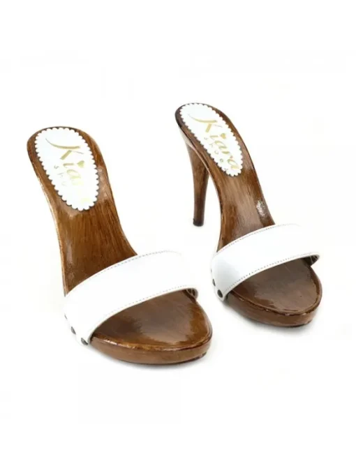 ZOCCOLI BIANCO IN PELLE