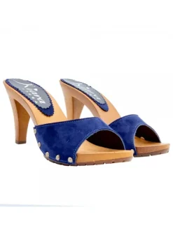 ZOCCOLI BLU IN CAMOSCIO CON...