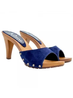 ZOCCOLI BLU IN CAMOSCIO CON...