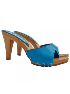 ZOCCOLI BLU ROYAL IN PELLE...