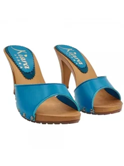 ZOCCOLI BLU ROYAL IN PELLE...