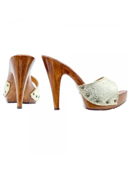 Zoccoli Donna Oro con Tacco...