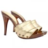 ZOCCOLI FASCIA ORO IN PELLE...