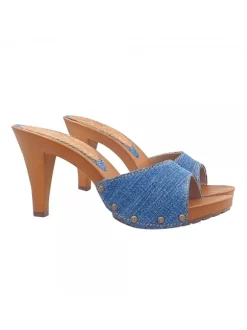ZOCCOLI IN DENIM CON TACCO 9