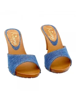 ZOCCOLI IN DENIM CON TACCO 9