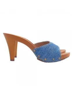 ZOCCOLI IN DENIM CON TACCO 9