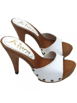 ZOCCOLI IN PELLE BIANCO CON...
