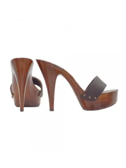 ZOCCOLI IN PELLE MARRONE