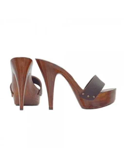 ZOCCOLI IN PELLE MARRONE