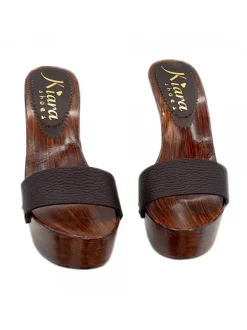 ZOCCOLI IN PELLE MARRONE