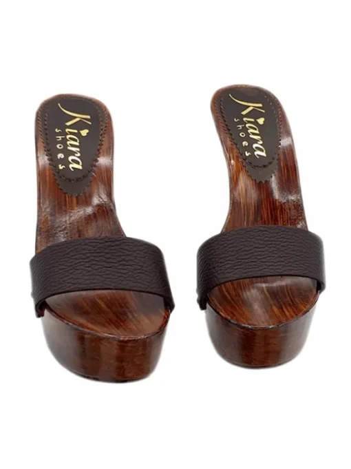 ZOCCOLI IN PELLE MARRONE