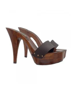 ZOCCOLI IN PELLE MARRONE
