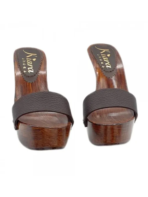ZOCCOLI IN PELLE MARRONE