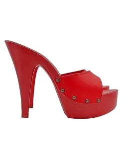 ZOCCOLI IN PELLE ROSSI CON...