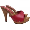 ZOCCOLI IN PELLE ROSSO CON...