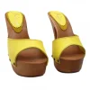 ZOCCOLI PELLE GIALLO TACCO 13
