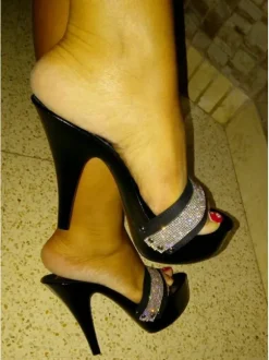 ZOCCOLI STRASS TOTAL BLACK