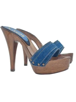 ZOCCOLO DENIM TACCO 13 MOKA