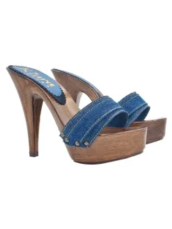 ZOCCOLO DENIM TACCO 13 MOKA