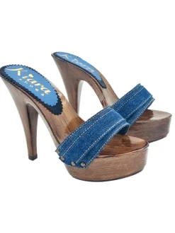 ZOCCOLO DENIM TACCO 13 MOKA