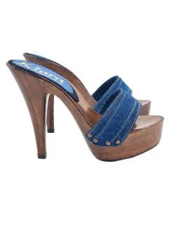 ZOCCOLO DENIM TACCO 13 MOKA