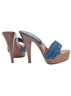 ZOCCOLO DENIM TACCO 13 MOKA